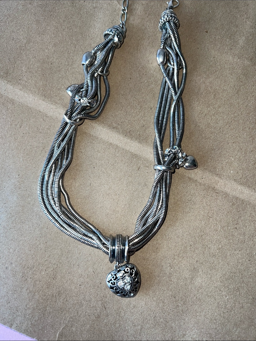 Vintage Princess vibes Silver Multi-Strand Charm Necklace - Women's Jewelry